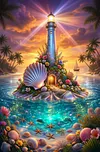Luxury AB Velvet Diamond Painting Kit - Lighthouse