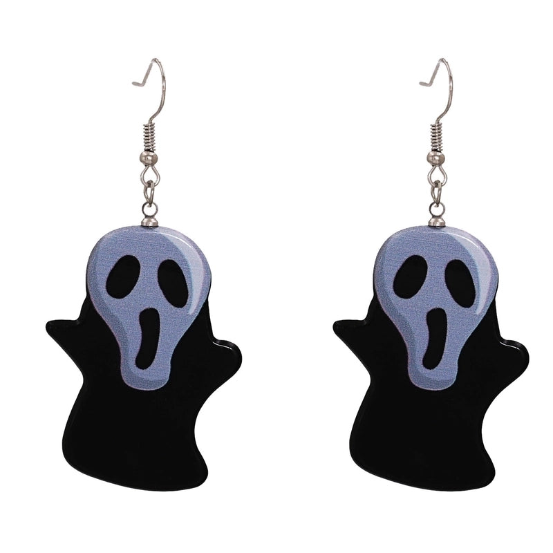 Halloween Pumpkin Ghost Acrylic Resin Earrings