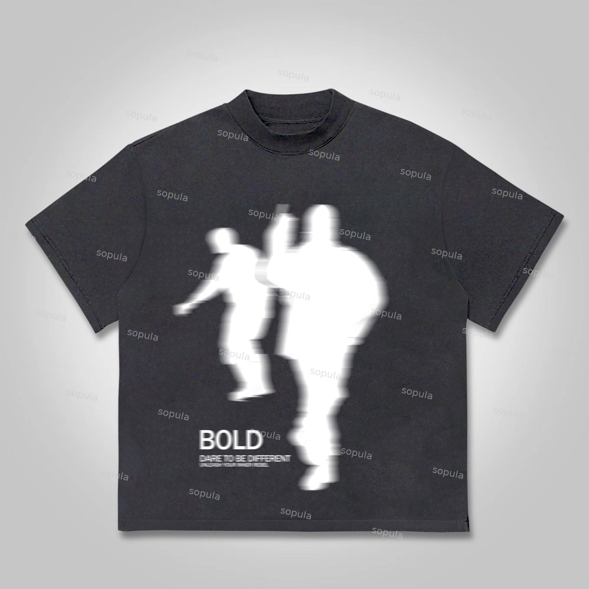 Sopula Vintage Street Portrait Graphic Print Cotton T-shirt