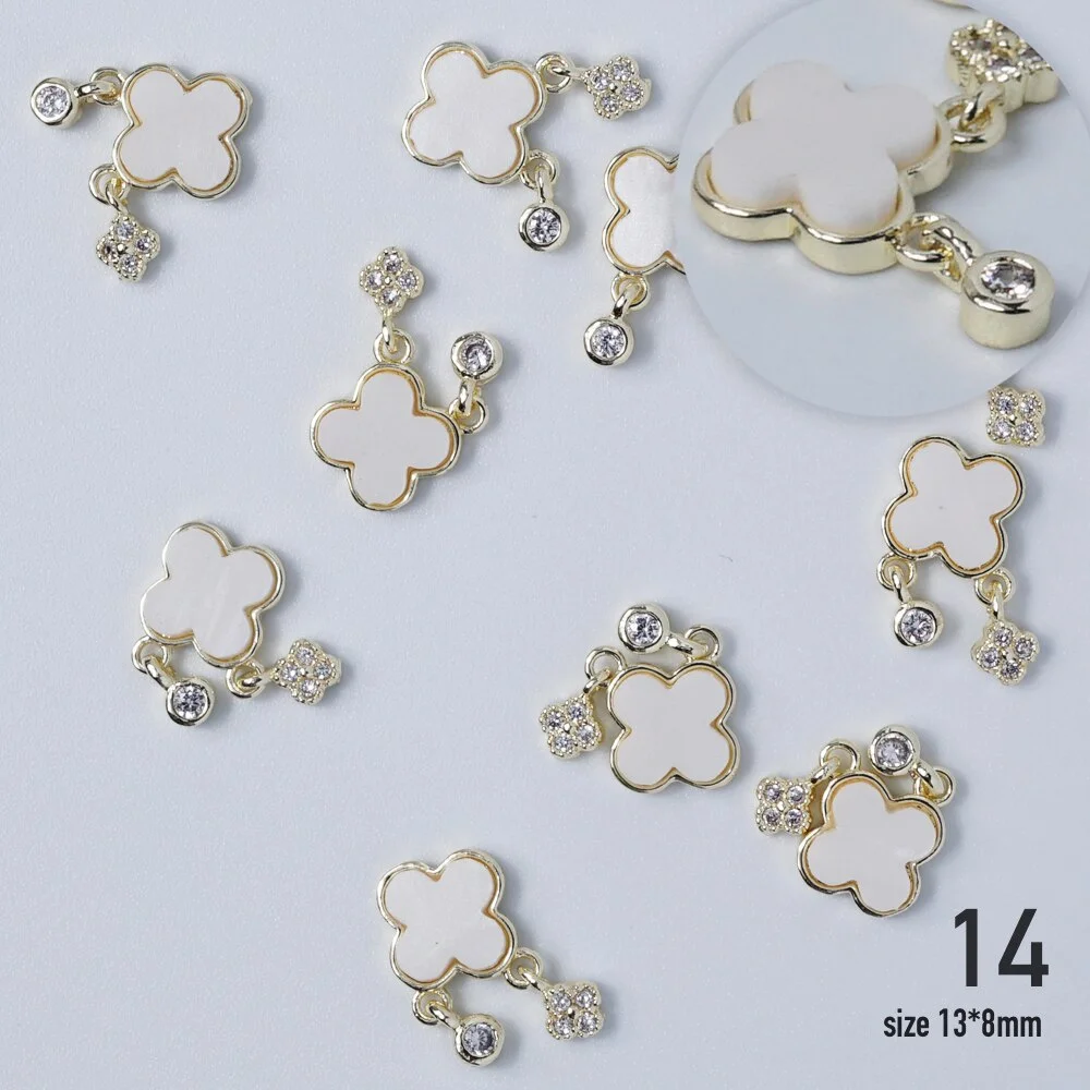 Nail jewelry 3D Alloy high quality zircon Butterfly Flower crystal Pearl Metal Manicure Nails DIY Accessories Nail Decor-Nail Inspo