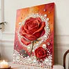 DIY Pearl Painting Red Roses for Home Wall Decor with Frame(30x40cm)