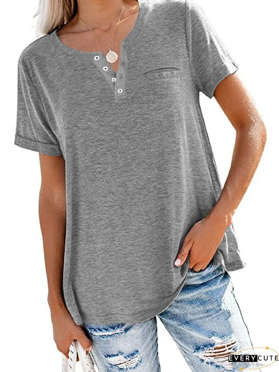 Women's Basic Henley T-Shirt