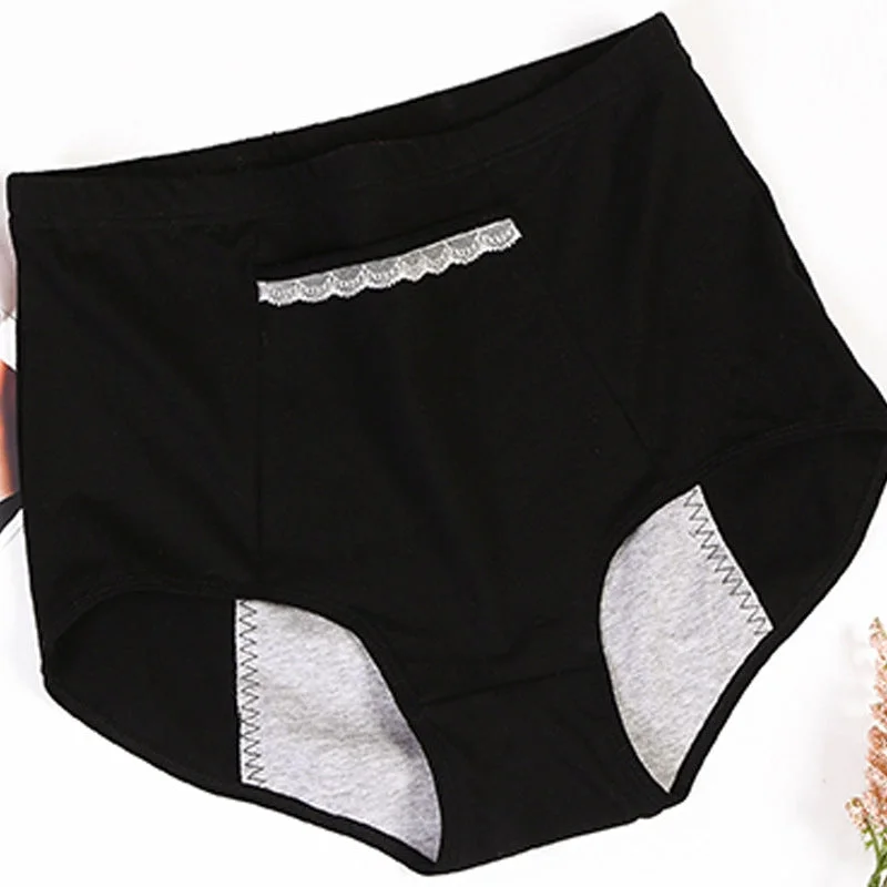 Physiological Underwear Female New Style Period High Waist Leakproof Pocket Period Women's Cotton For Young People Auntie Sanitary Pants