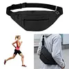Nylon Fanny Pack Adjustable Waist Bag with Multi Pockets for Men & Women (Black)