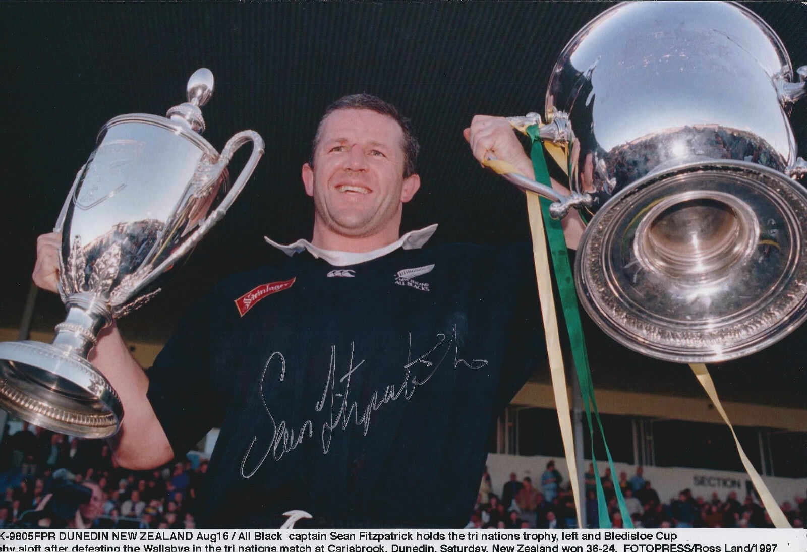 Sean FITZPATRICK Signed Autograph 12x8 Photo Poster painting AFTAL COA RUGBY Tri Nations Trophy