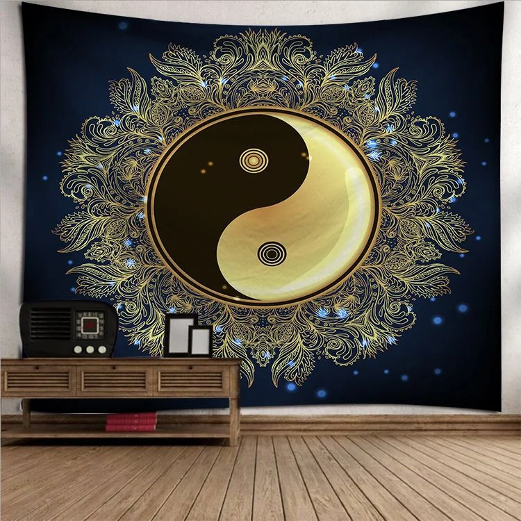 Sun Moon Mandala Tapestry Wall Hanging Celestial Wall Tapestry Hippie Wall Carpets Dorm Decor Psychedelic Tapestry