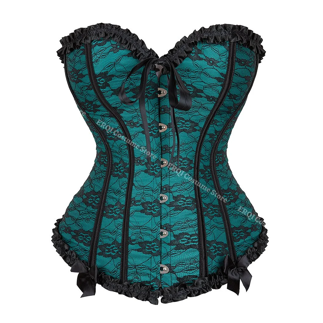 Billionm Women Corset Top Lace Up Overbust Boned Sexy Lingerie Renaissance Victorian Corsets Floral Pluse Size