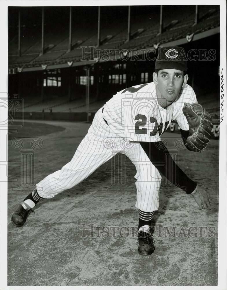 Press Photo Poster painting Cleveland Indians baseball player Barry Latman - kfx07260