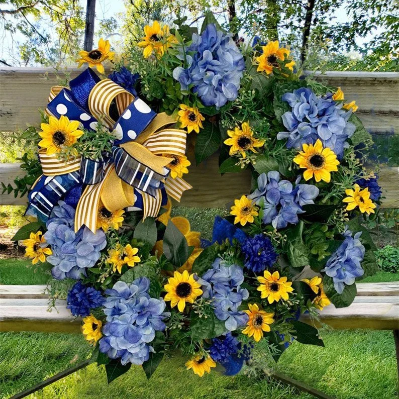 💙💛🌻Prayer for Peace Sunflower Front Door Wreath