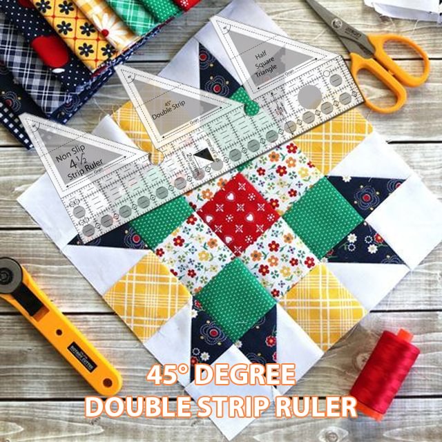 45° Degree Double Strip Ruler With Instructions