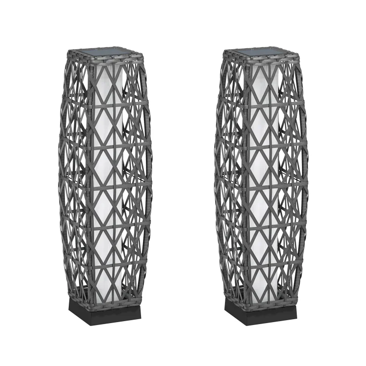 超安い品質 GRAND PATIO Resin Woven Solar-Powered Lamp, Solar Cindy ライト・ランタン