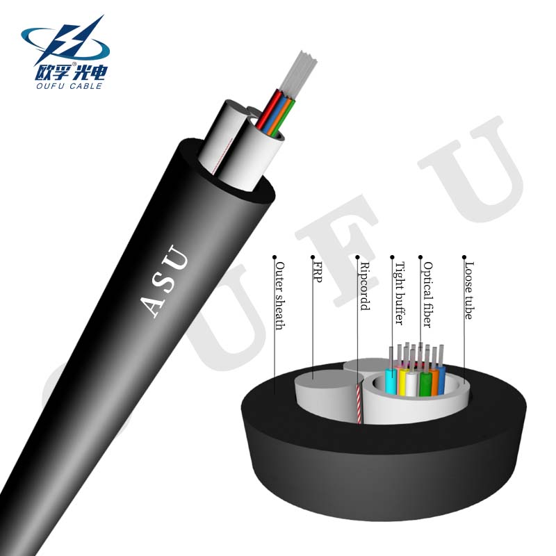 ASU 80/120 MINI ADSS 2-12 core optic fiber cable