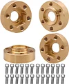 AMK 4pcs Brass Wheel Weights 22mm Wheel Hex Hub Widen Adapter for 1/10 RC Crawler 1.9in/2.2in Wheels Rim Axial SCX10 TRX4 Counterweight