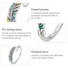  925 Sterling Silver Wrap Feather Ring 