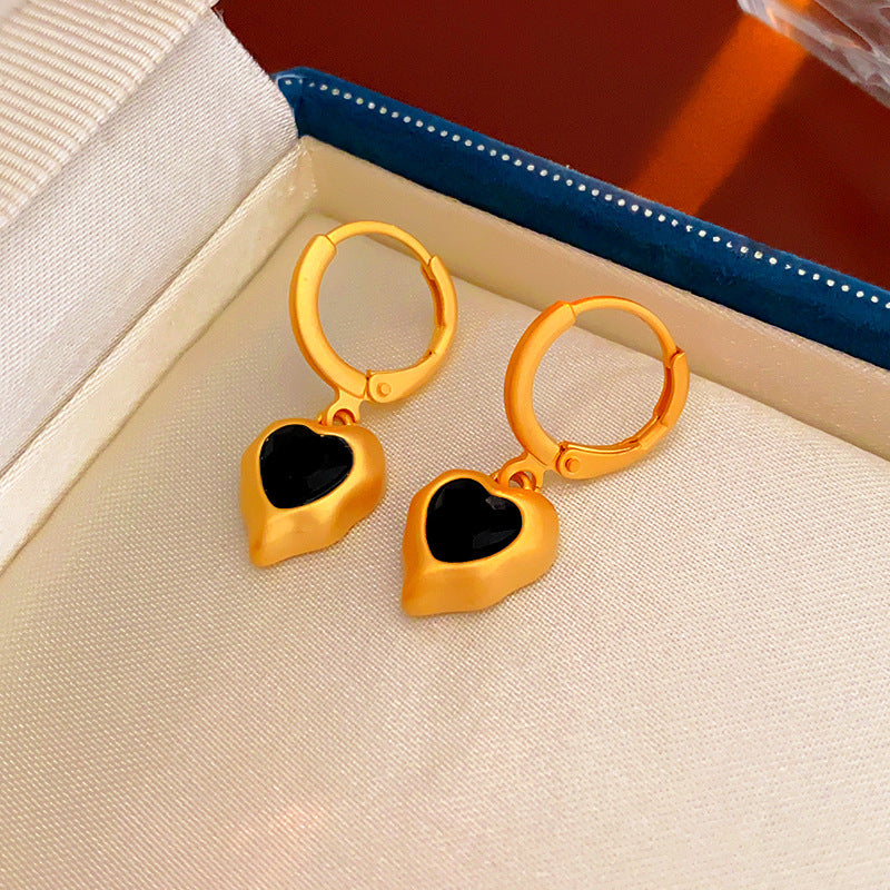 Medieval Heart Geometric Alloy Electroplating Earrings