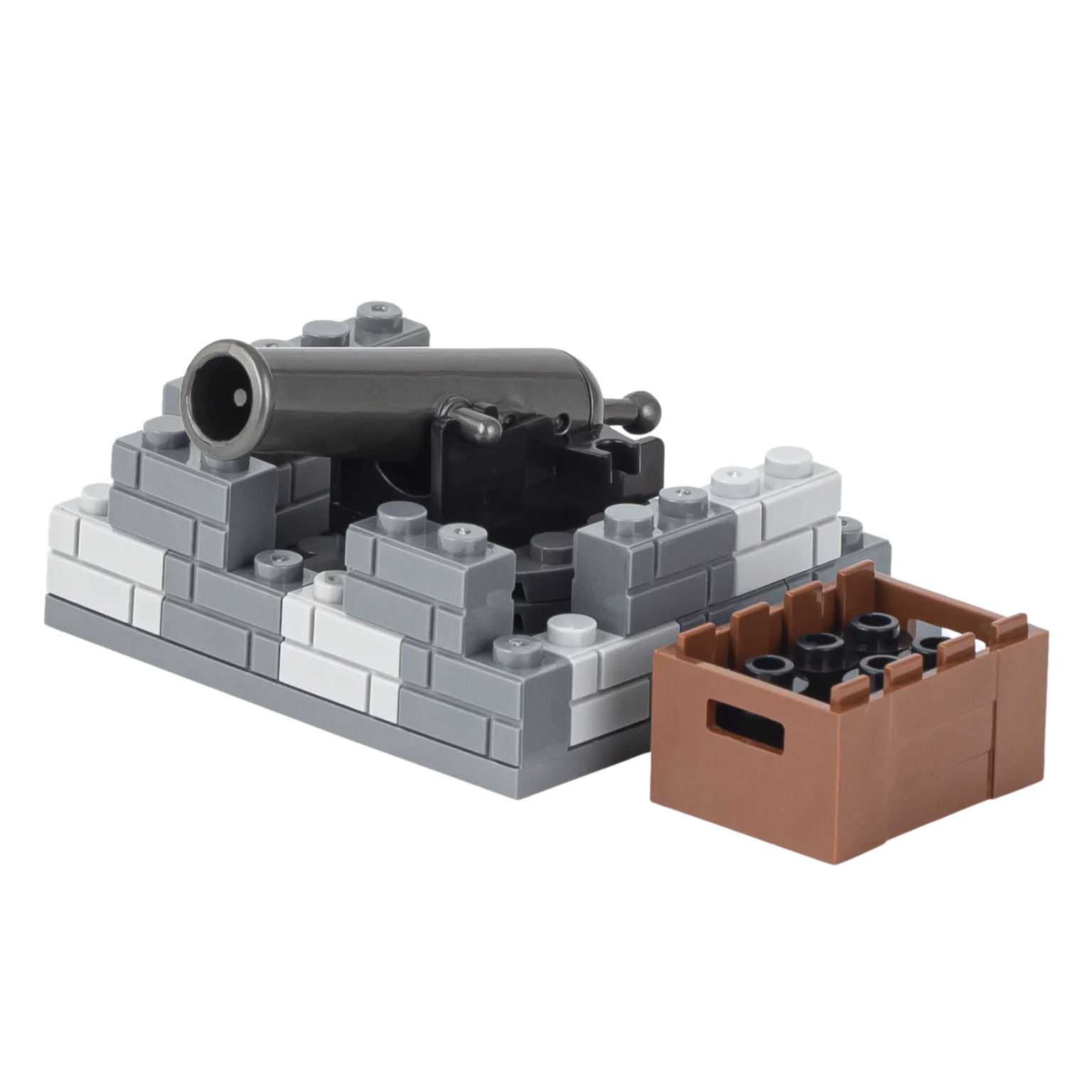 Military Artillery Stone-Fortified Cannon Base Custom Military MOC Set Minifigure Bricks monstertoys