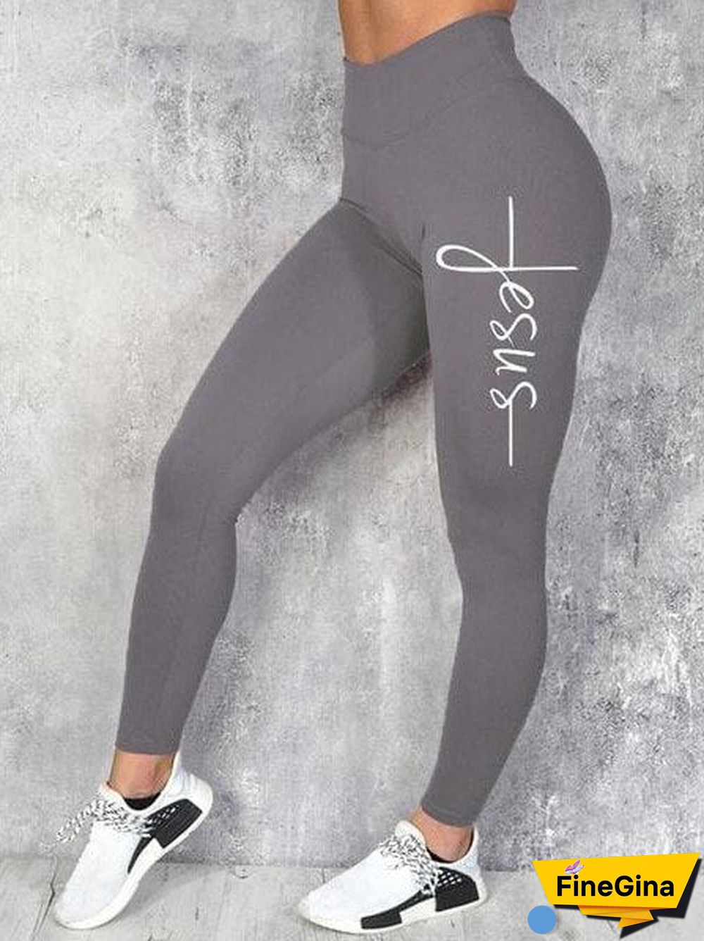 Women's Jesus Printed Yoga Pants