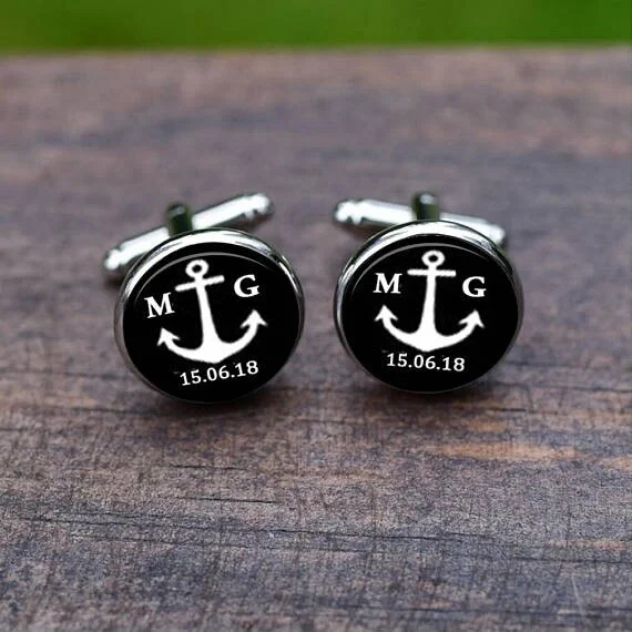 Personality Anchor and Rudder Cufflinks Occident Fashion Men and Women's French Shirt Cuff Buttons Party Banquet Accessories
