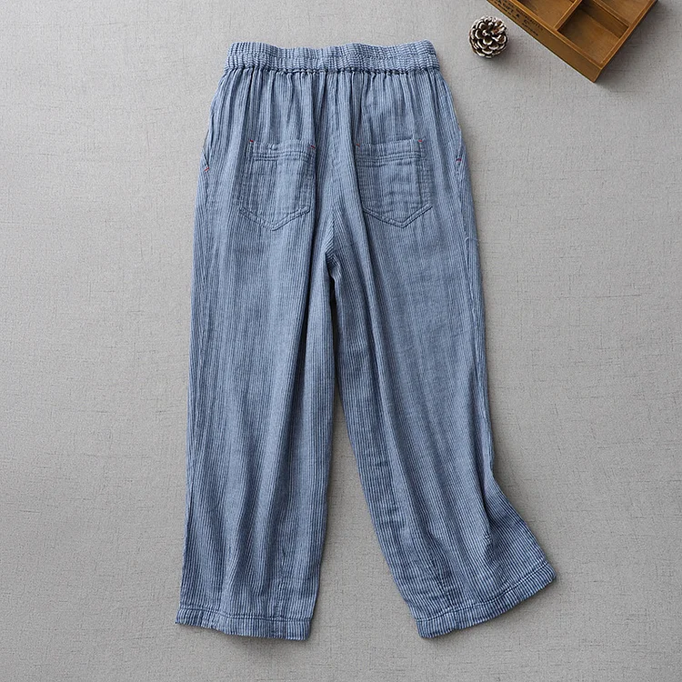 Women's Leisure and Convenient Stripe Wide -leg Trousers