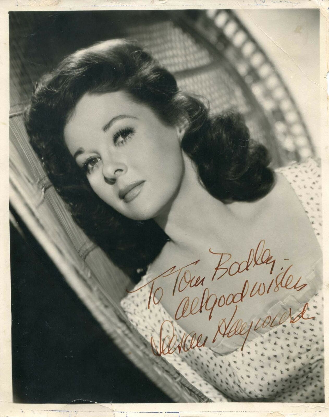 ACTRESS Susan Hayward autograph, signed vintage Photo Poster painting