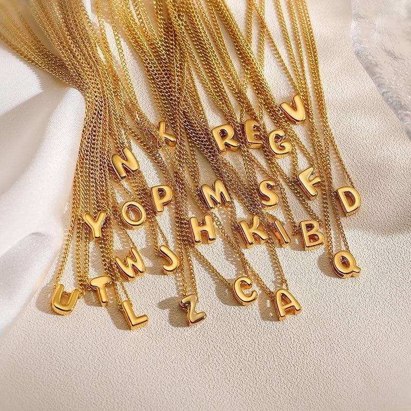 Copper 18K Gold Plated Letter Necklace