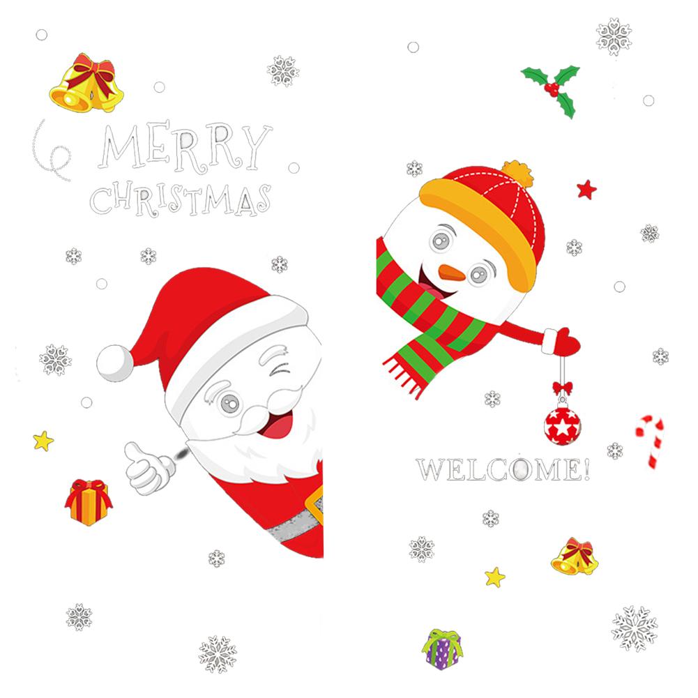 

Xmas Santa Wall Sticker Art Decal Window Showcase Snowflake Glass Decor (A, 501 Original