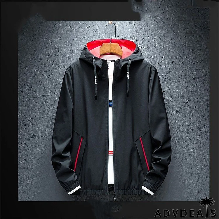 Men Plus Size Casual Long Sleeve Hat Rope Pocket Design Hooded Zipper Coat