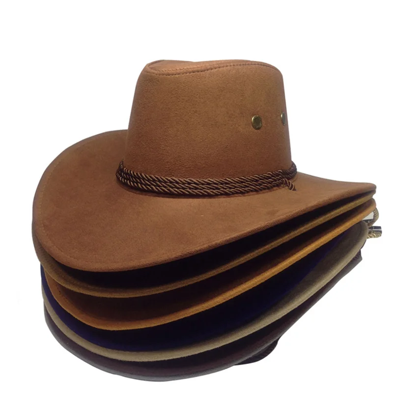 Western Cowboy Hat Suede Outdoor Sun Hat Riding Hat