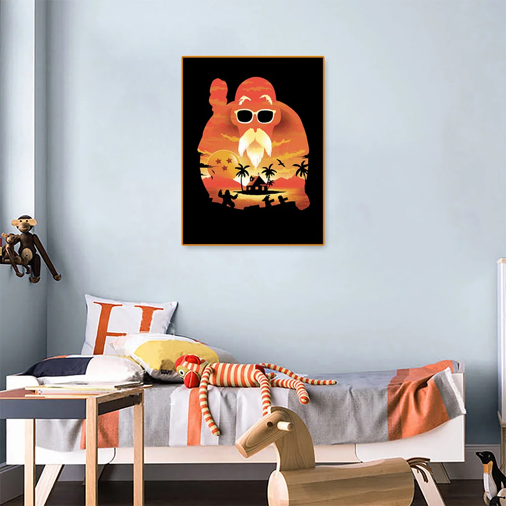 Full Round Diamond Painting 30*40cm - Silhouette Anime