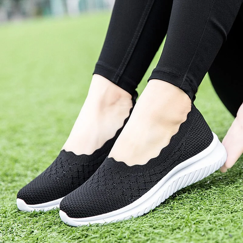 Fashion Women Breathable Shoes Mesh Summer Shoes  for Women Sneakers Slip-on Ballet Flats Ladies Casual Sport Shoes