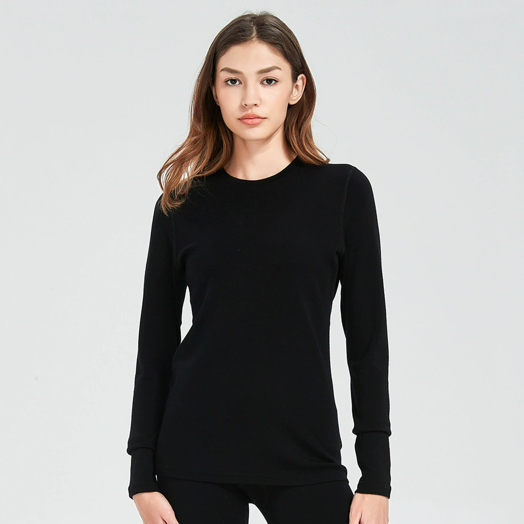 300g Women's 100% Merino Wool Base Layer Top REAL SILK LIFE
