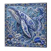 Kit de peinture en perle encadr&eacute;e, art mural de baleine 11,81x11,81 in