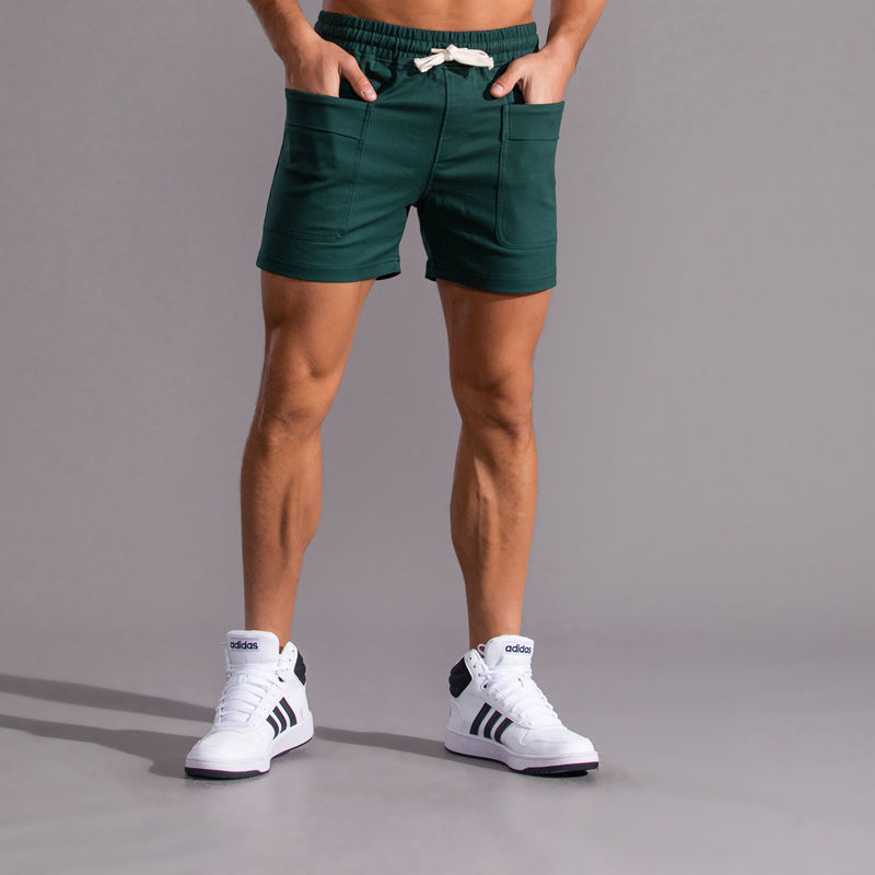 workout Shorts Men With Front Pockets Men Gym Shorts Fitness Wear Pure Cotton Sweat Shorts Men Fashion Sportswear Bottoms