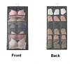 Dual Sided Hanging Bra Underwear Socks Storage Wardrobe Organiser Tidy Hanger 24 Mesh Pockets