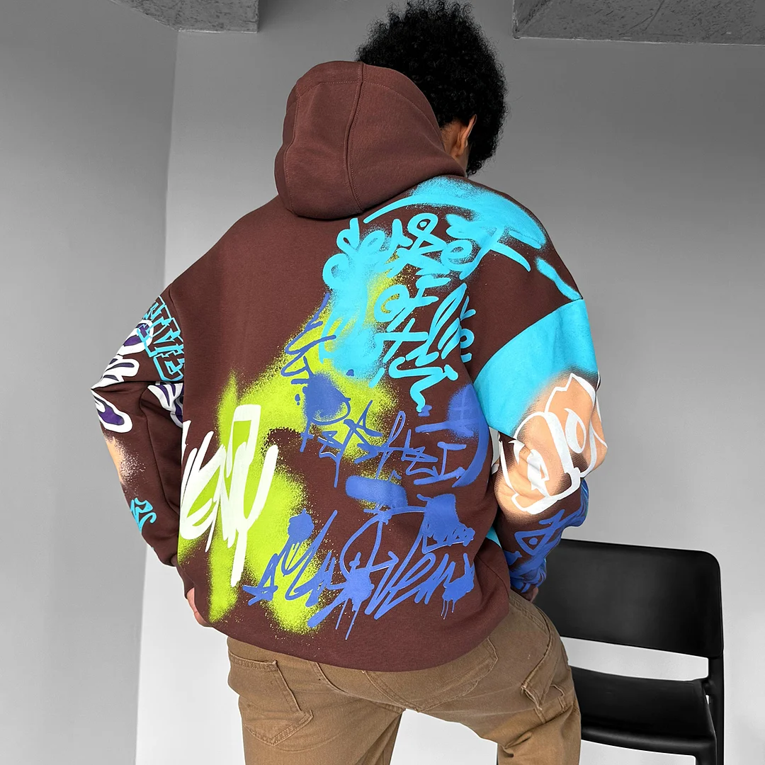 Oversize Graffiti Hoodie、、URBENIE