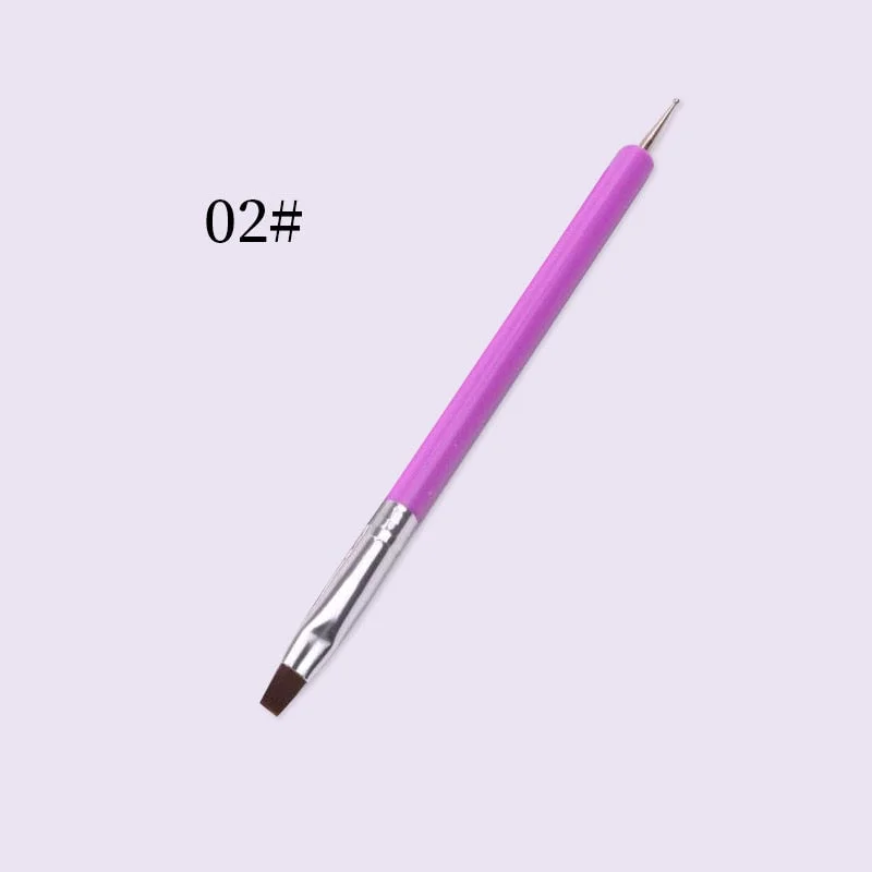 1Pc Double End Nail Brush Painting Drawing Lines Pen 3D Tips DIY UV Gel Flowers Dual End Nail Art Acrylic Brushes Nail Art Tools-Nail Inspo