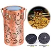 LED Hollow Iron Decor Light Solar Powered Hollowed Hanging Light IP55 Waterproof Rust Proof for Patio Yard Lawn Backyard Decor