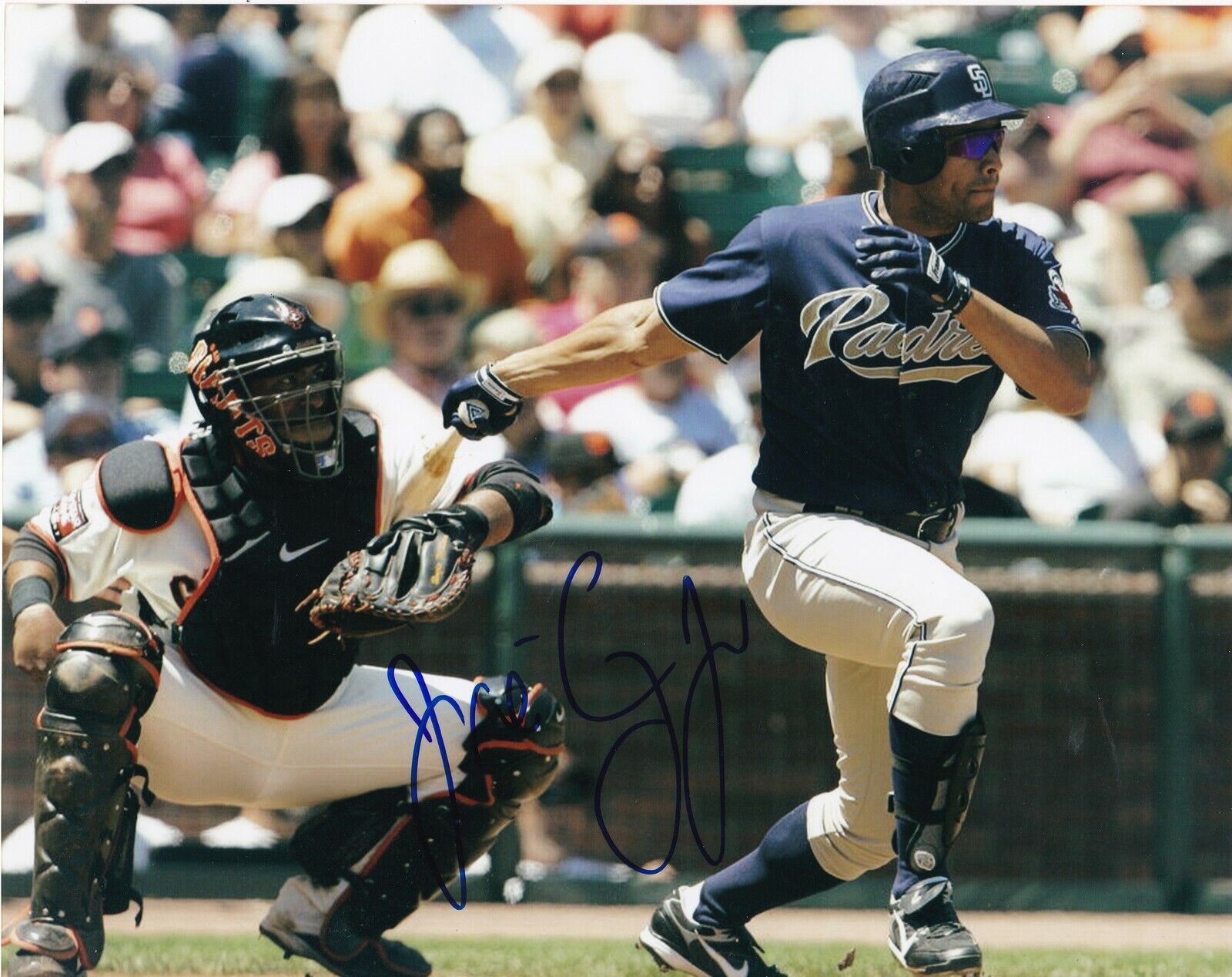 JOSE CRUZ JR SAN DIEGO PADRES ACTION SIGNED 8x10