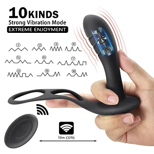 Wireless Remote Control Prostate Massager With Cock Ring