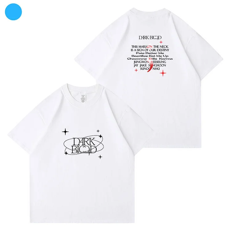 Enhypen Dark Blood Album T-shirt, Dark Blood Shirt, EN-ZOO Enhypen, Enhypen  World Tour Niki, Jake, Sunoo, Heeseung, Jungwon, Jay, Sunghoon 