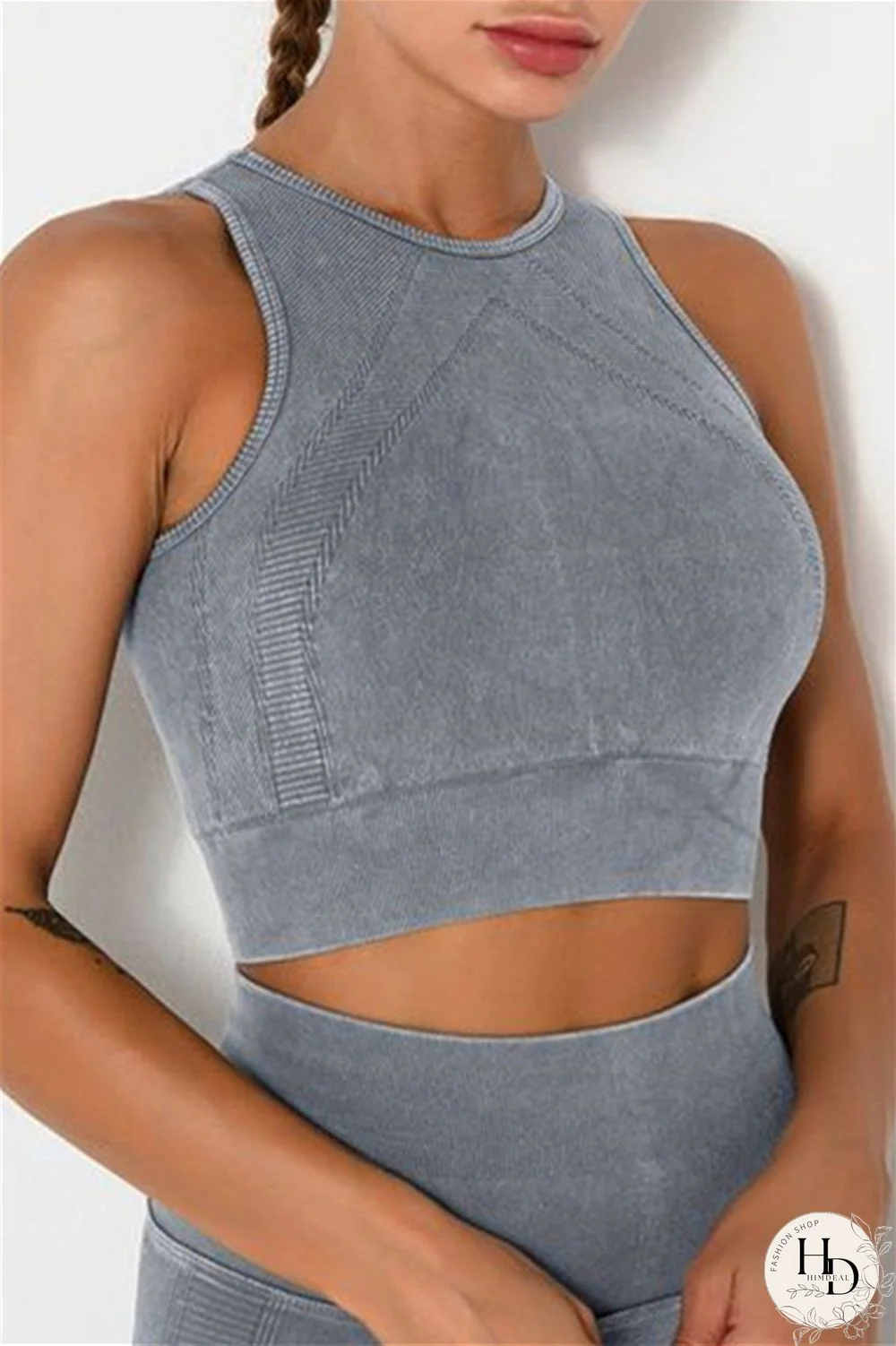 Grey Casual Sportswear Solid Vests