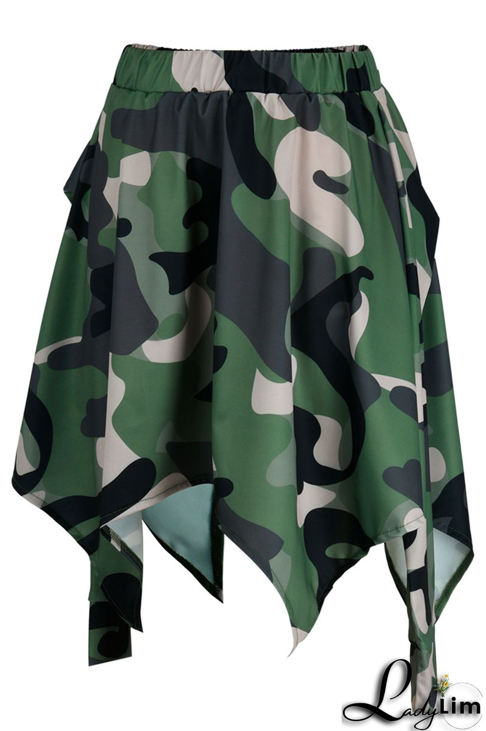 Pink Casual Street Print Camouflage Print Asymmetrical High Waist Type A Full Print Bottoms