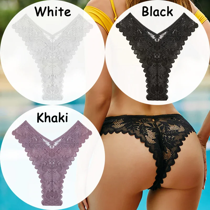 Billionm Lace Panties Women's Underwear Floral Women Panties Perspective Lingerie Brazilian Briefs V Waist Female Underpants