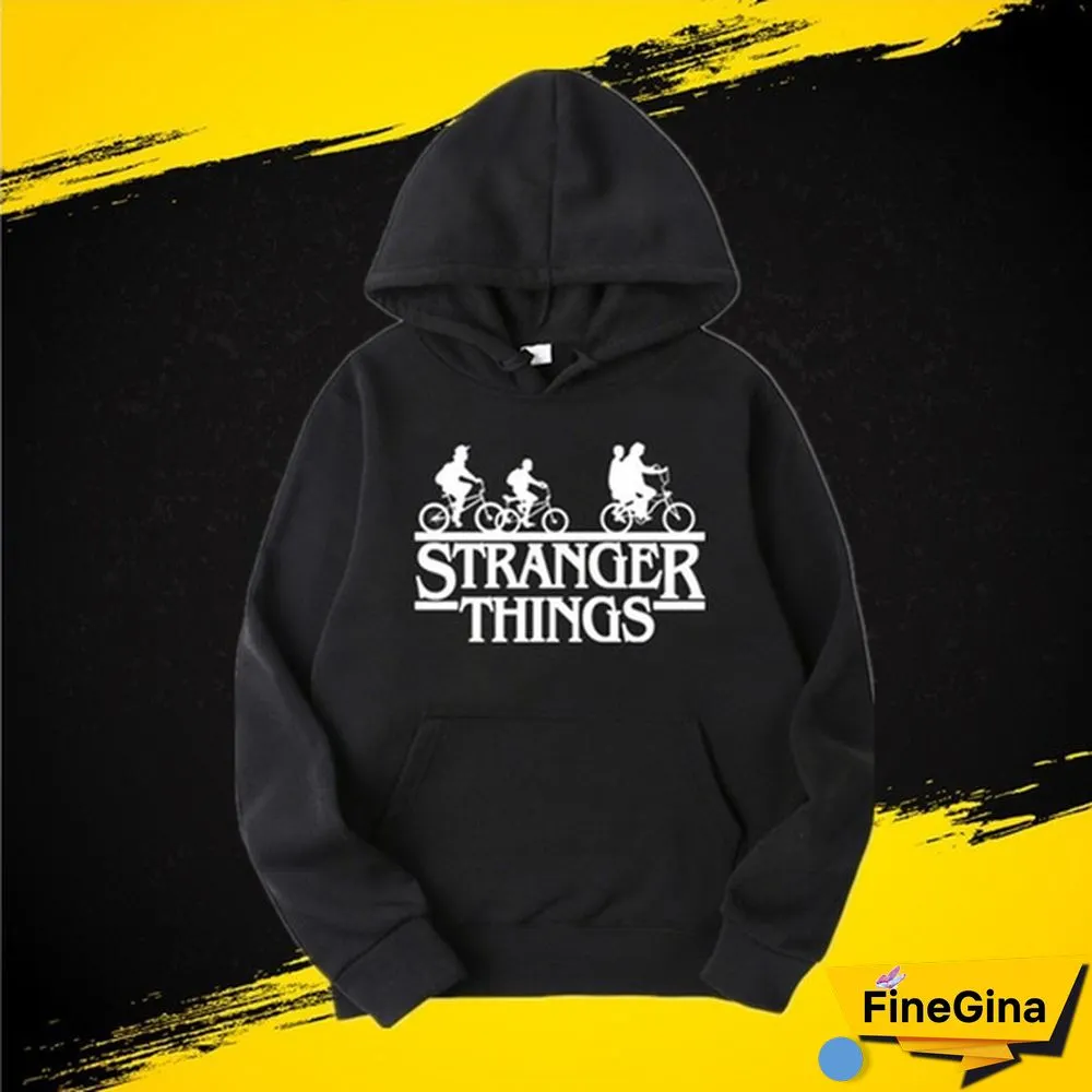 Fashionable Stranger Things Hooded Hoodies Trendy Men Women Oversized Pullover Sweatshirts