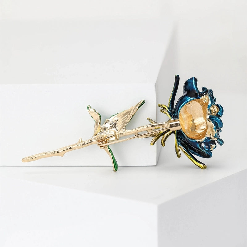 Elegant Vintage Style Pin Rose Alloy Enamel Women’s Brooches