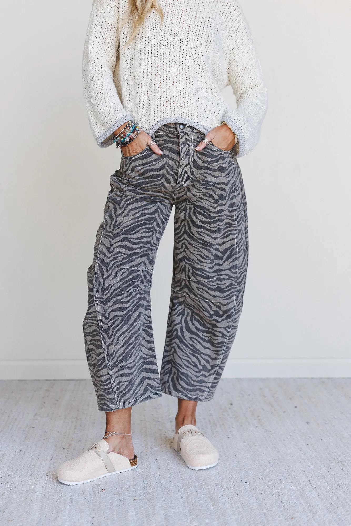 Saddle Sky Animal Print Pants - Mocha