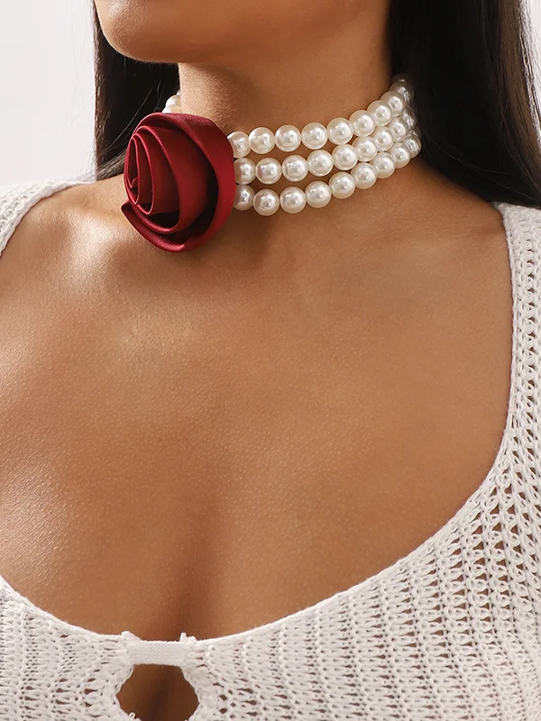 Adjustable Chains Three-Dimensional Flower Necklaces Accessories