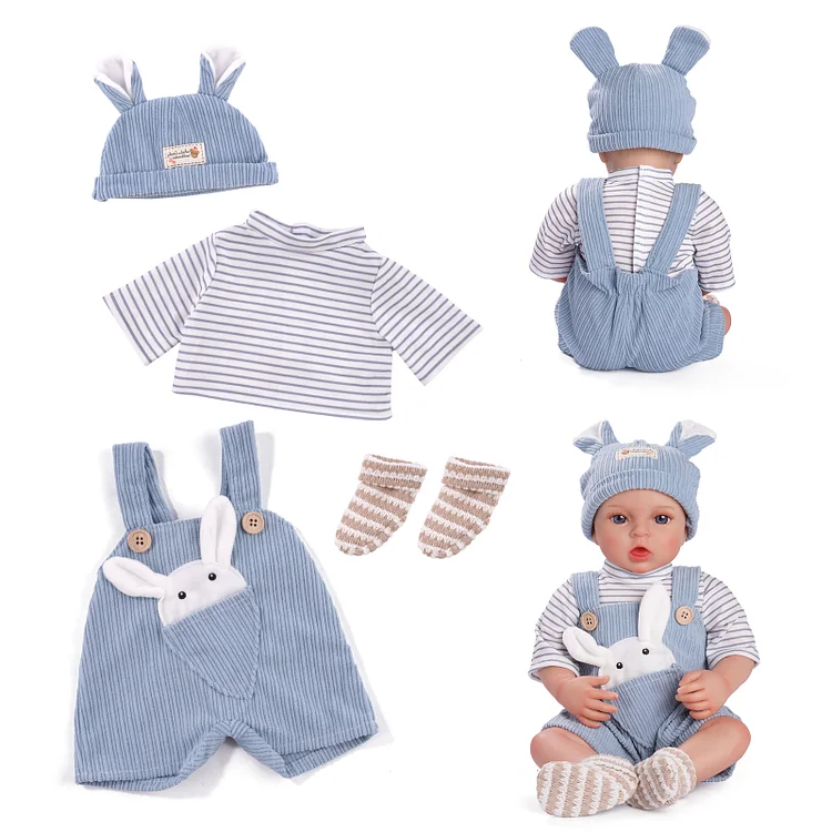 15"-18" Blue Accessories 4 Pcs Set for Reborn Baby Dolls