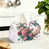 Pink Roses DIY PULeather Diamond Painting Tissue Box for Adults Beginners Decorative Diamond Art Paper Storage Holder for Living Room Bedroom Bathroom Table Decor