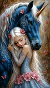 Luxury AB Velvet Diamond Painting Kit - Girl and Horse